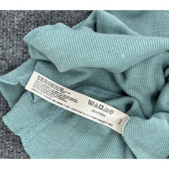 Free People Intimacy Ribbed Jersey Henley With Snaps Green XS - Picture 8 of 11